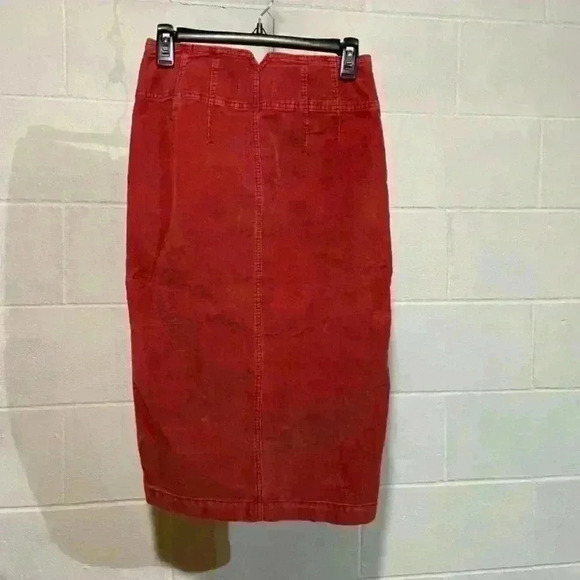 Free People I Want it All Corduroy Midi Skirt Red Poppy Size 27‎ NWT $108 - Picture 7 of 9